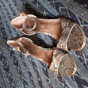 Rampage snake print heels